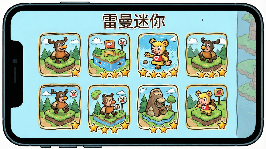 ����������Ϸ�ؿ�ѡ����棬����Ϊ�ֻ���Ļ��ʾ��������ͼ�ڵ㣬���ֲ�������״���У����Ϊ��ͨ�ֻ���ϸ�ڰ���ÿ���ڵ������ͼ�����Ǽ���ʾ�����������ɾ����޶���Ԫ�أ����������ֱ�ע���������㡱