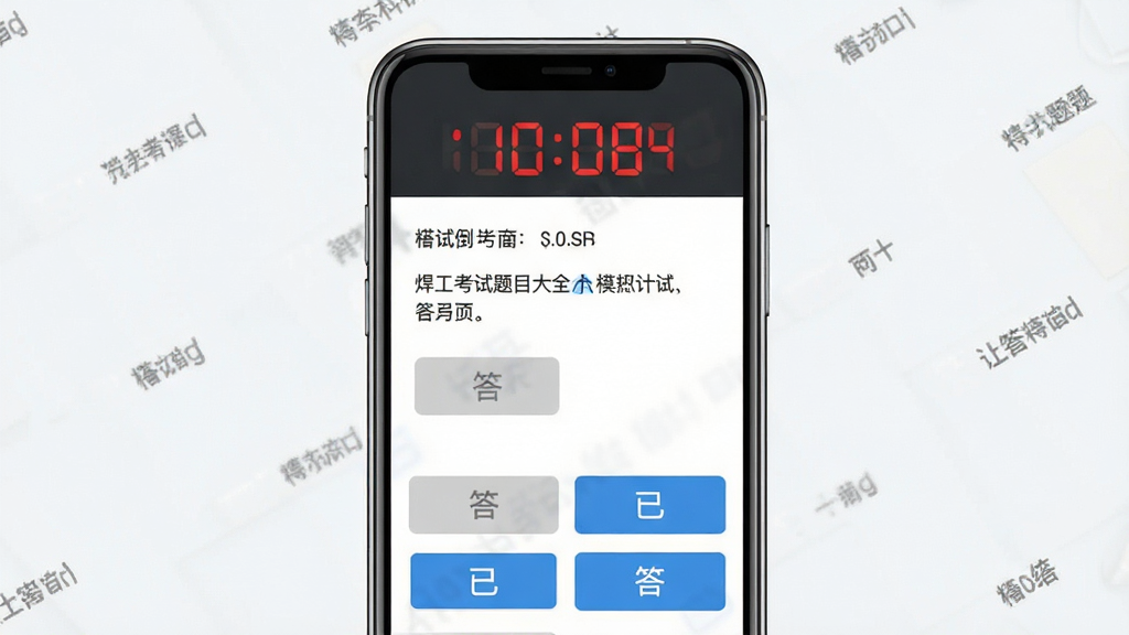 ����������Ŀ��ȫģ�⿼�Խ��棬����Ϊ�ֻ���Ļ��ʾ���Ե���ʱ����⿨������Ϊ������ʱ�����в���Ŀ���򡢵ײ�����ѡ��Ű���������Ϊ�������磬ϸ�ڰ�����ɫ����ʱ���֡���ɫδ���ʶ����ɫ�Ѵ��ʶ�����ʸ��壬�ɾ����޶���Ԫ��