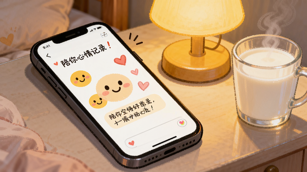 ����������һ���ֻ����ڴ�ͷ���ϣ���Ļ��ʾ���㰲�������¼���棬�пɰ�������ͼ���һ����ů�����֣��Ա���һյů��ɫ̨�ƺ�һ����ţ�̣����ֲ��ý�����д�����Ϊ����ϵ�ֻ�廭��ϸ�����ֻ���Ļ��΢Ц����Ͱ���Ԫ�أ����ʸ��壬�ɾ����޶���Ԫ��