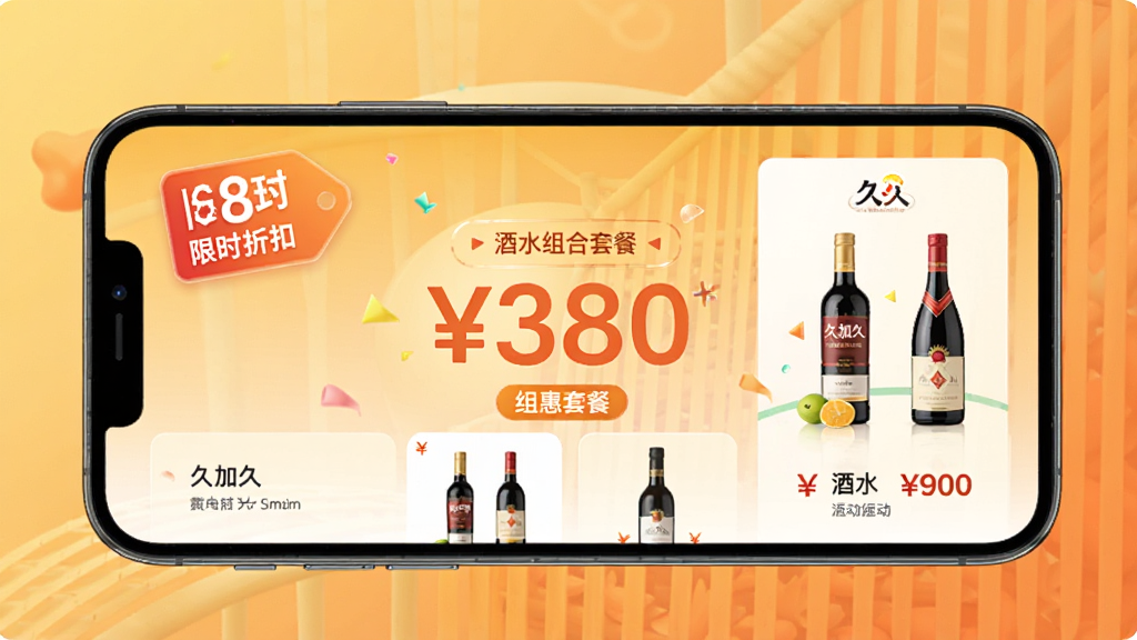 �üӾ����̴����ҳ�棬�ֻ���Ļ��չʾ��ʱ�ۿ۱�ǩ���ˮ����ײͣ�����Ϊůɫ�����䣬��������ͻ���Żݼ۸����֣����ֲ�η���������������죬ϸ�ڷḻ�����ʸ��壬�ɾ�����
