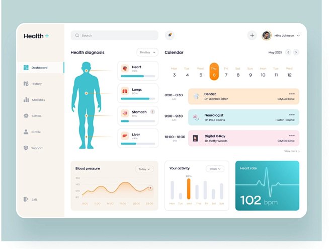 VHealth健康档案数据记录界面