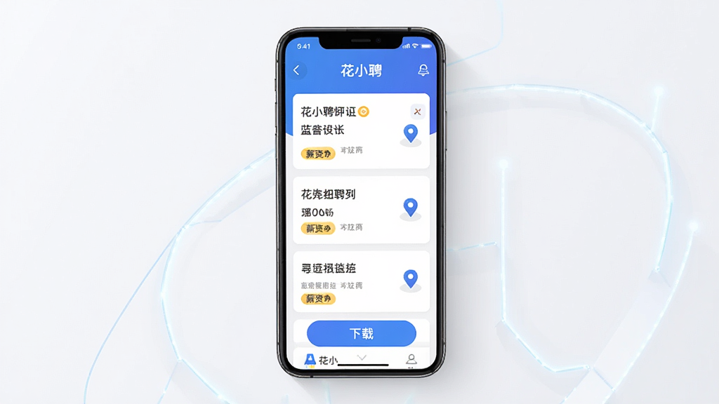 ��СƸAPP����չʾͼ������Ϊһ�������ֻ�����Ļ��ʾ������Ƹְλ�б������ֲ��þ��й�ͼ���Ű�����չʾ�������ơ���СƸ�������ذ�ť�����Ϊ�ִ���Լ�Ƽ��磬ϸ�ڰ���ְλ��Ƭ��н�ʱ�ǩ����ͼ��λͼ�꣬���ʸ��壬�ɾ��޶���Ԫ��