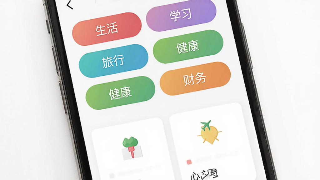 һ����Ը��APP�����ǩ�����ͼƬ���ֻ���Ļ����ʾ�����ɫ��ǩ��ť������д�š������ѧϰ�������С��������������񡱵����֣��·��Ǵ��ж�Ӧ��ǩ����Ը��Ƭ�������ǰ�ɫ���������������ţ��Ű����������ʸɾ�