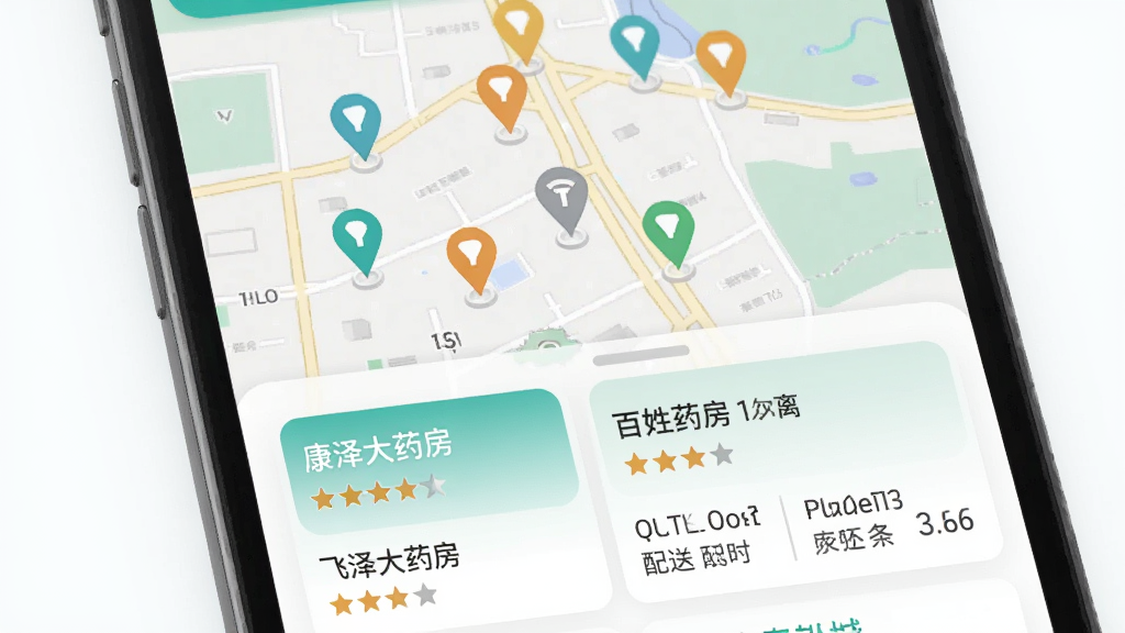 ����ҩ�Ǹ���ҩ���Ƽ�ҳ�棬����չʾ�ֻ���ͼ�϶��ҩ����ǵ㣬�·���Ƭ�б���ʾ�������ҩ����������ҩ���������ƣ��������֡����롢����ʱ����Ϣ����ɫ���£�������������ϸ�壬������Ԫ��