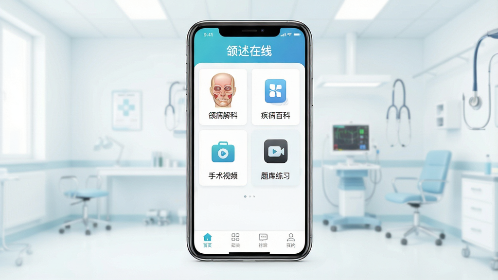 һ��չʾ������������������ͼƬ����������Ϊ�ֻ���Ļ����Ļ����ʾ�������Ӧ�ý��棬�������������ơ�������ߡ����֣�������������ʡ������ٿơ�������Ƶ�������ϰ��ģ����ڣ�����Ϊ�ɾ�ǳɫҽ�Ʒ���������������־��У��Ű��࣬���Ϊ�ִ�ҽ�ƽ�����APPչʾͼ��ϸ�ڰ���ͼ�ꡢ���ֱ�ǩ���ײ������������ʸ��壬�ɾ����޶���Ԫ��