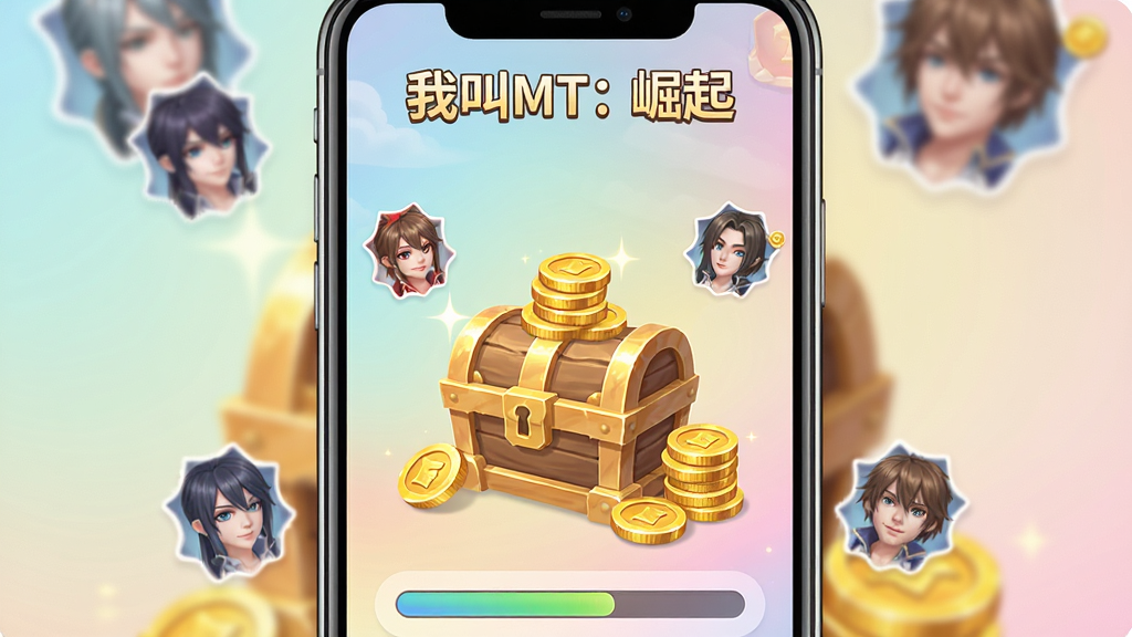 ����չʾ�ֻ����ùһ����棬��Ļ�����б���ͽ�Ҷѵ�����Χ�н�ɫͷ��Ư��������Ϊ��ͽ���ɫ���Ϸ��С��ҽ�MT���������֣�����Ϊ�����ֻ������ͼ��񣬷��Ϊ����������ϷUI��ϸ�ڰ���������󡢽����������������ƣ����ʸ��壬�ɾ����޶���Ԫ��
