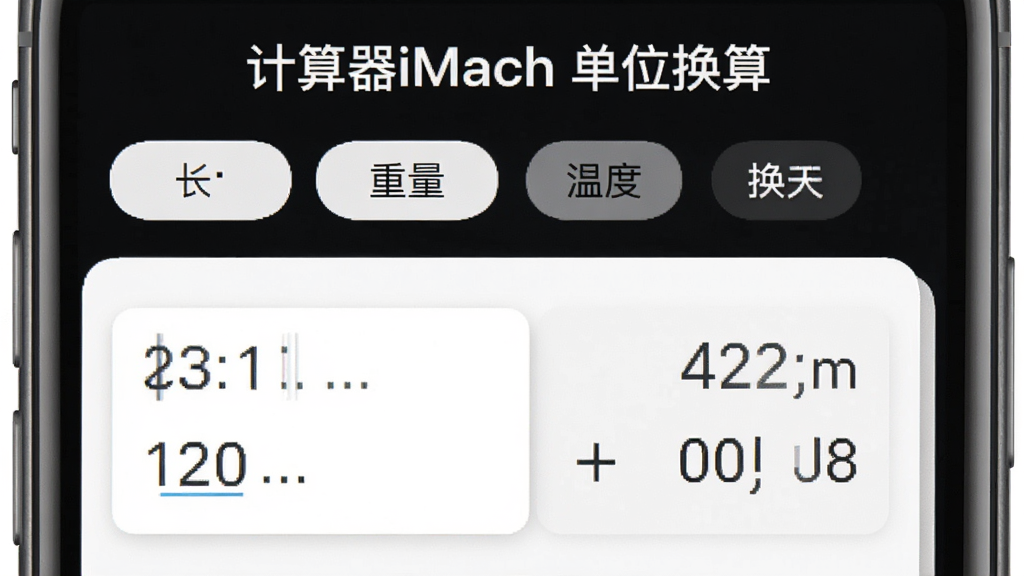һ��չʾ������iMach��λ���㹦�ܵĽ���ͼ���ֻ���Ļ�Ϸ���ʾ��������iMach ��λ���㡱���·��г��ȡ��������¶ȵȷ����ǩ���м�����ֵ�����ͻ�����������Ϊ��ɫ��Ƭʽ��ƣ�����Լ������������������Ԫ��