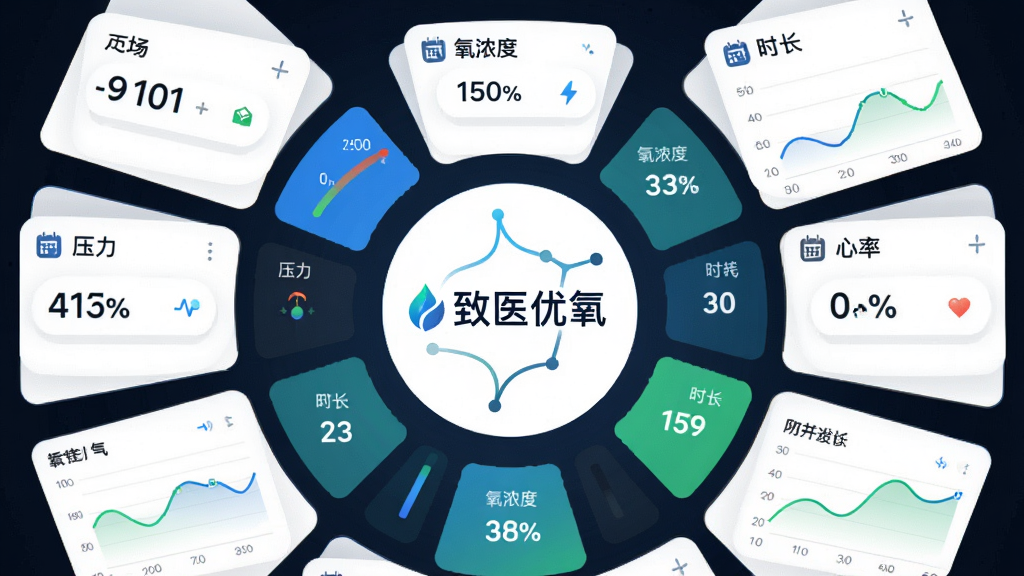 һ�������Ǳ��̽��棬������ʾ����ҽ������Logo����Χ������ѹ������Ũ�ȡ�ʱ�������ʵ����ݿ�Ƭ������ͼ������Ϊ���η���״�����Ϊ�ִ����ݿ��ӻ���ϸ�ڰ�����ɫ����ɫ��ͼ�����������ְٷֱȡ�����ͼ�꣬���ʸ��壬�ɾ����޶���Ԫ�ء�