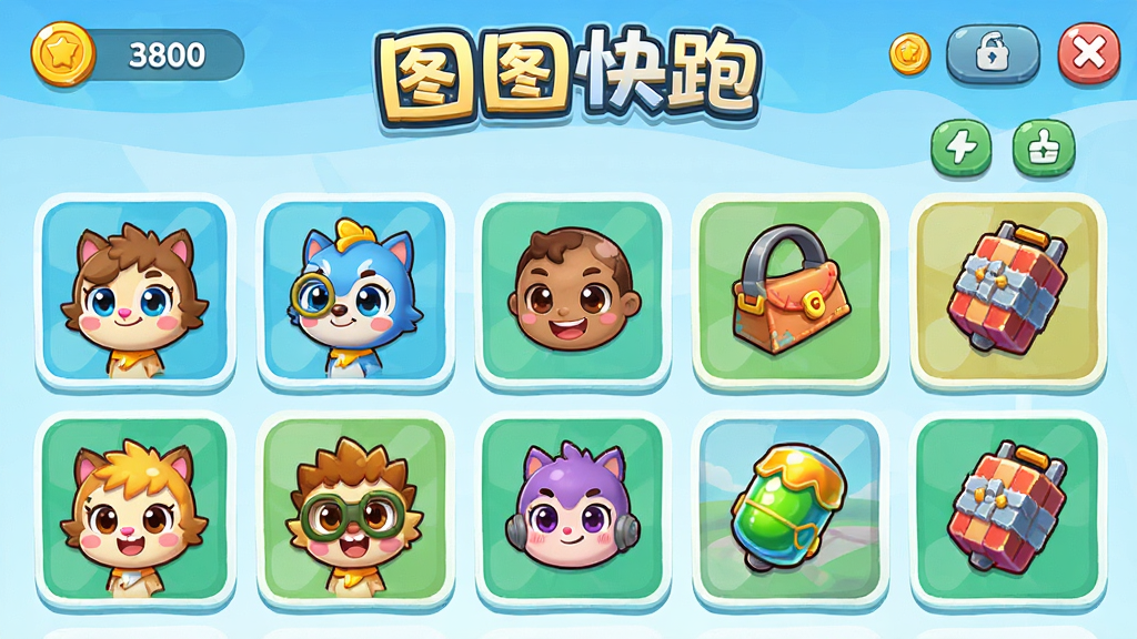 ������ͼͼ���ܵĽ�ɫѡ������߽��棬����Ϊ��������չʾ�����ͨ��ɫͷ��͵���ͼ�꣬�Ű����룬���Ϊ������ϷUI�磬ϸ�ڰ������������������ť�Ͳ�ɫ����ͼ�꣬�����д�����