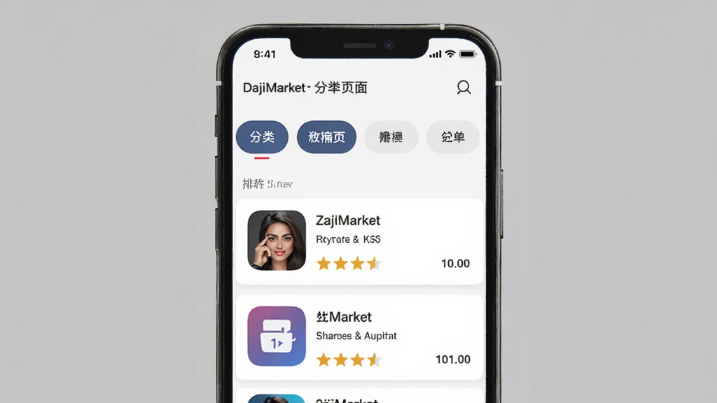 һ��չʾ DajiMarket �������ҳ���ʾ��ͼ������Ϊ�ֻ����棬�����Ϸ��Ƿ����ǩ�����·���Ӧ�ð��б����Ű����������Ϊ��Լ����磬ϸ�ڰ������а����ֺ��Ǽ���ʶ�����ʸ��壬�ɾ����޶���Ԫ�ء�