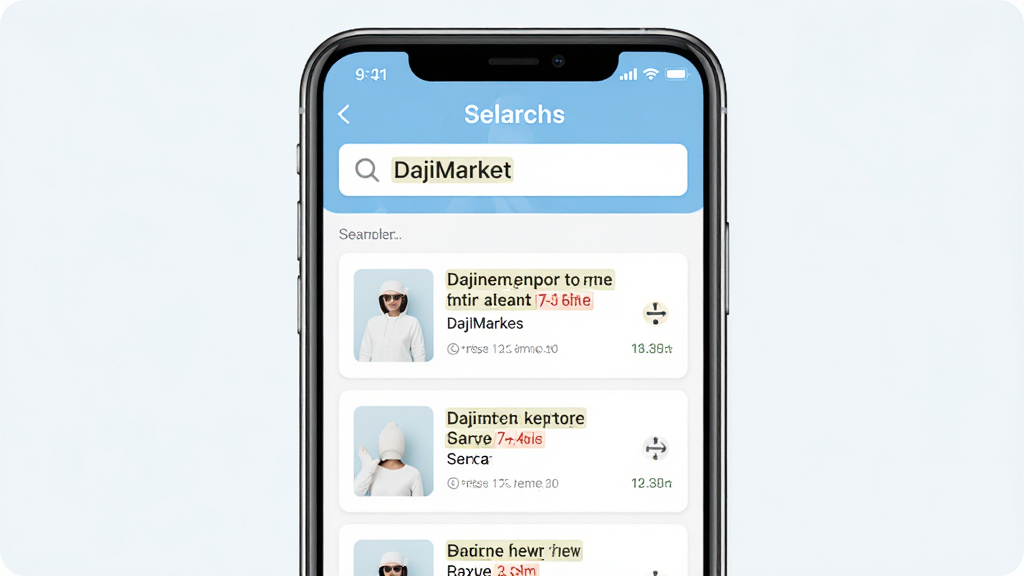 һ��չʾ DajiMarket �������ܵ�ʾ��ͼ������Ϊ�ֻ����棬�����Ϸ�������������·�����������б����Ű����룬���Ϊ����ǳɫϵ��ϸ�ڰ��������ؼ��ʸ�����ʾ�����ʸ��壬�ɾ����޶���Ԫ�ء�