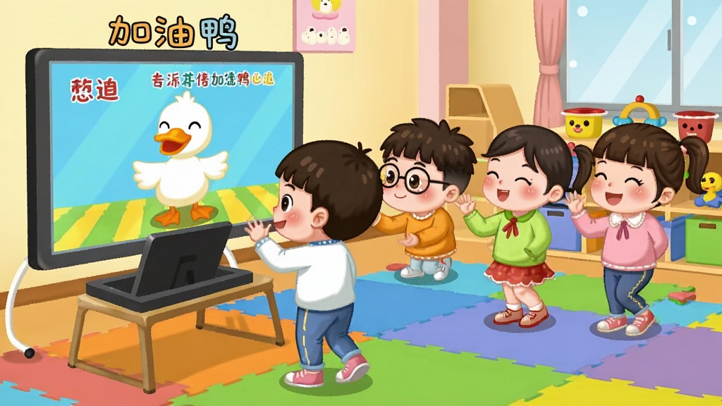 һ�Ŷ�ͯ�赸��ѧ�����Ĳ廭�����������ĸ���ͨС���Ѹ�����Ļ���СѼ��һ�����赸�������������׶�԰���ң��в�ɫ�ص����ߣ���������û��죬���ʸɾ������������б�ע���֡�����Ѽ��