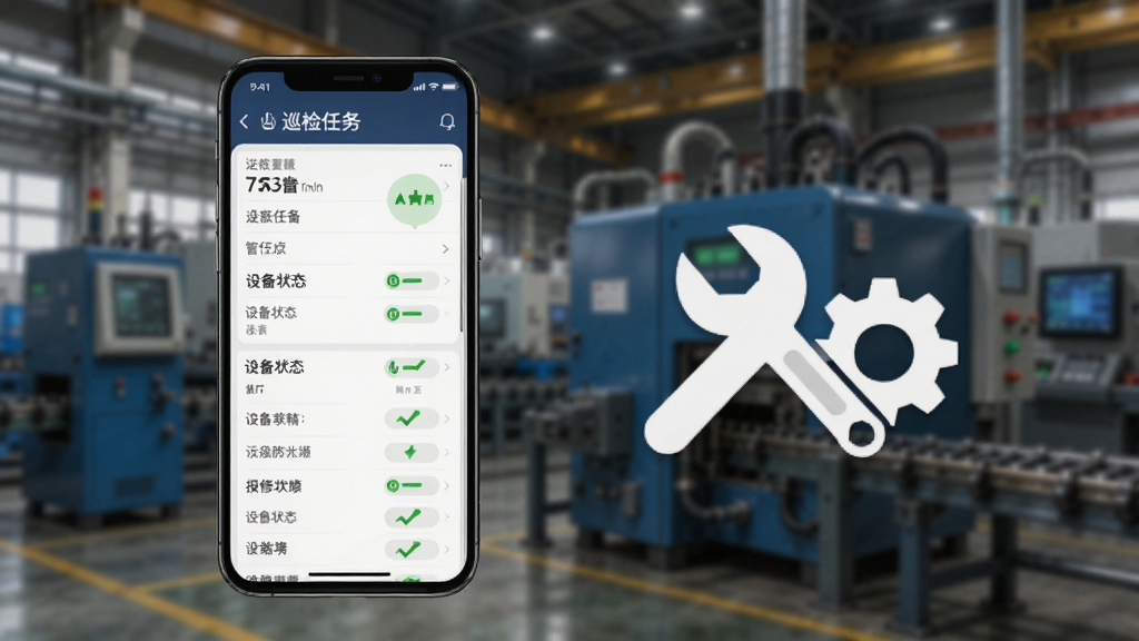 �ܹ������豸Ѳ���뱨�޹���չʾ��������һ���ֻ���ʾѲ�������б����豸״̬��ʶ���Ա��а��������ͼ�꣬����Ϊ�����豸�����黯�����ҵ����Ƽ��н�ϣ����ּ�࣬���ʸɾ��޶���Ԫ��
