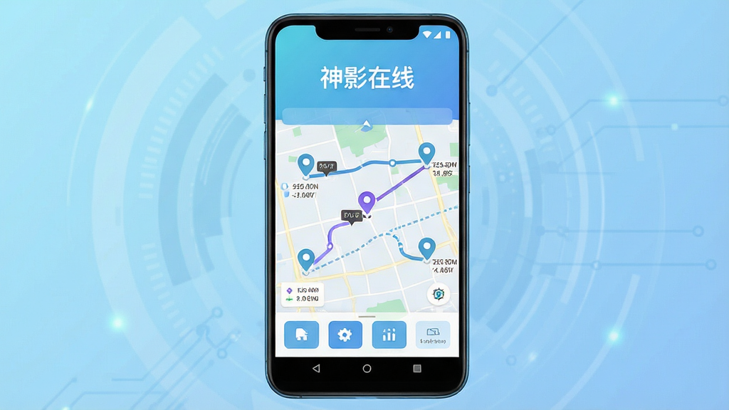 �����������һ����׿�ֻ�����Ļ��ʾ����Ӱ���ߡ�Ӧ�������棬��ͼ�ϱ�ע�����λ����켣·�ߣ�����Ϊǳ��ɫ�Ƽ������񣬶����С���Ӱ���ߡ����ֱ�ʶ���ײ����й��ܰ�ť������ͻ�������־��С��Ű��ࡢ����ִ���ƽ����ϸ�ڰ���ͼ�����������ݡ������������ɾ����޶���Ԫ��