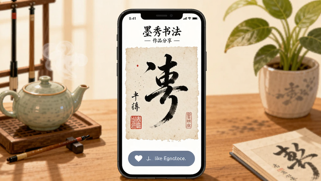 ����չʾ��ī���鷨����Ʒ����ҳ�棬�ֻ���Ļ����һ����ӡ�������鷨��Ʒ��������۰�ť������Ϊ�������������ֲ���������ֻ�Ϊ�Ӿ����ġ���Χ�����׺�����Ϊ��ܰ����廭��ϸ�ڰ���ֽ���������罻ͼ�꣬���ʸ���ɾ��޶���Ԫ��