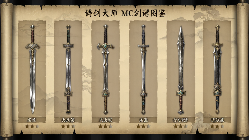 ������ʦMC����ͼ�����棬չʾ��Ѳ�ͬ���͵ĹŴ�������ÿ�ѽ��·������ƺ��Ǽ��������ǹ��ӵ������ʽ���Ű����룬������ţ������޶���Ԫ��