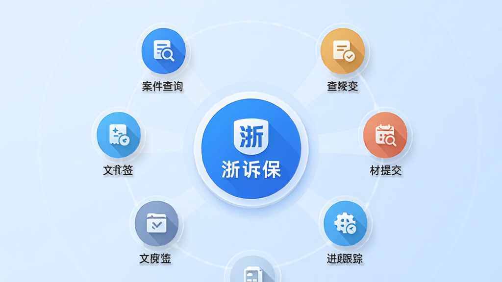 ��������Ϊ�����߱���Ӧ�õĹ��ܾۺϽ��棬������һ��Բ��ͼ�꣬��Χ�����Ű�����ѯ�������ύ�����ȸ��١�����ǩ�յ���ͼ�꣬�γɷ���״���֣�����Ϊǳ��ɫ���䣻�Ű�������ͼ��ͻ������ͼ����ȷֲ������Ϊ��ƽ���Ƽ��磻ϸ����ͼ�������΢��Ӱ������ɾ������ʸ��壬�޶���Ԫ�ء�