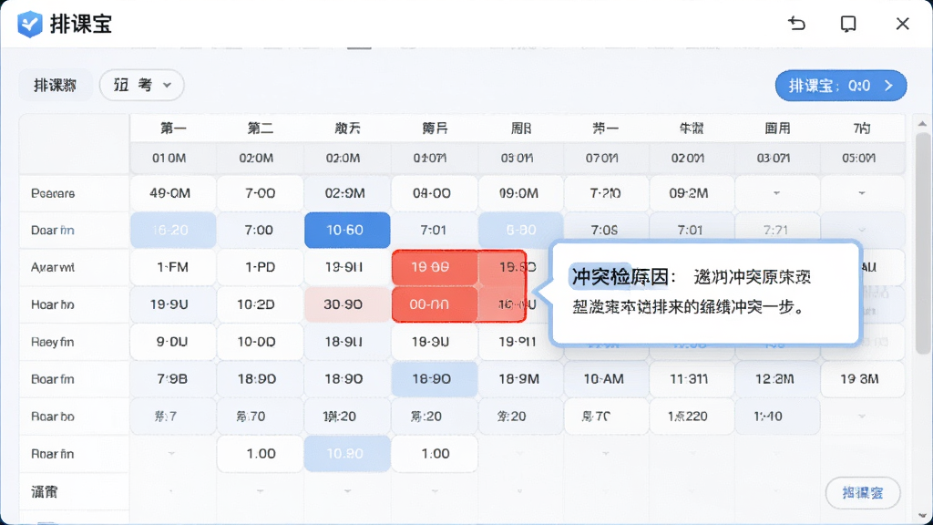 �������ơ��ſα����ĳ�ͻ�����棬��������ʾһ�ſγ̱�������һ��ʱ����ӱ���ɫ������ǣ��Աߵ�����ʾ��˵����ͻԭ�򣬽�������ˬ����ɫ�԰׵�����Ϊ�������ʸ��壬�������룬�޶���Ԫ��