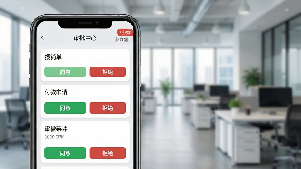 ��ҵ�����������Ľ��棬����Ϊ�ֻ���Ļ��ʾ�������б��������������������������Ŀ��ÿ���С�ͬ�⡱���ܾ�����ť������Ϊ�ִ��칫�����黯������Ϊ�ֻ�����ƫ�󣬷��Ϊ��Ч�칫�磬ϸ�ڰ�����Ļ�������������ġ�����ʹ��������Ǳ꣬���ʸ��壬�ɾ����޶���Ԫ��
