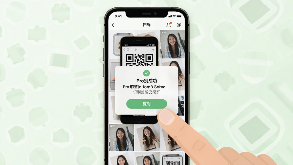 ɨ��ɨ��ά��Pro�����빦��չʾͼ������Ϊ�ֻ���Ļ��ʾ�����棬��ָ���һ�Ŵ��ж�ά��Ľ�ͼ�����浯��ʶ��ɹ����������־��У�����ƽ����ƣ�ϸ�ڰ����������ͼ��ʶ�������ֺ͸��ư�ť�������������ɾ����޶���Ԫ��