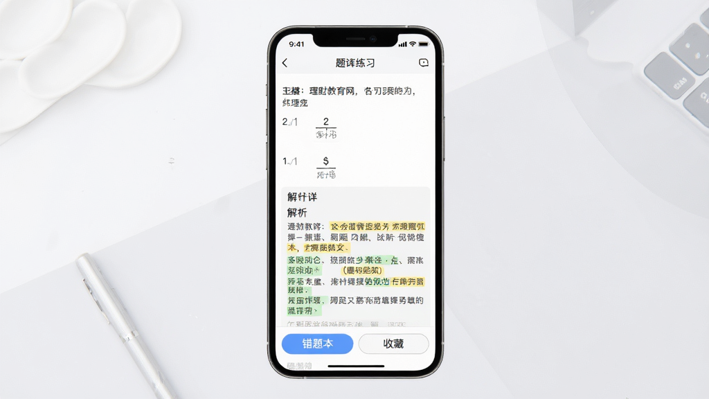 ��������Ϊ���ƽ�����APP�������ϰ���棬��Ļ����ʾһ��ѡ��������ϸ�������·��С����Ȿ���͡��ղء���ť������Ϊ�ֻ�����չʾ���ֻ����У�����Ϊ��ɫ��ǳ��ɫ���䡣���Ϊ���ѧϰ���߷磬ϸ������Ŀ�������������������и�����ǣ����ʸ��壬�ɾ����޶���Ԫ�ء�