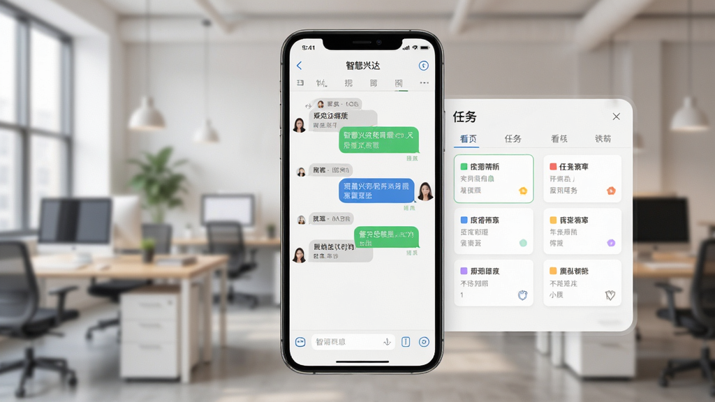 �ǻ��˴���������չʾ���������ֻ���ĻΪ���壬��Ļ����ʾ��ʱͨѶ�����������񿴰壬����Ϊ�黯�İ칫�һ������������ִ���Լ��ɫ����ͣ��ص�ͻ����Ϣ���ݺ�����Ƭ������������������Ԫ�ء�