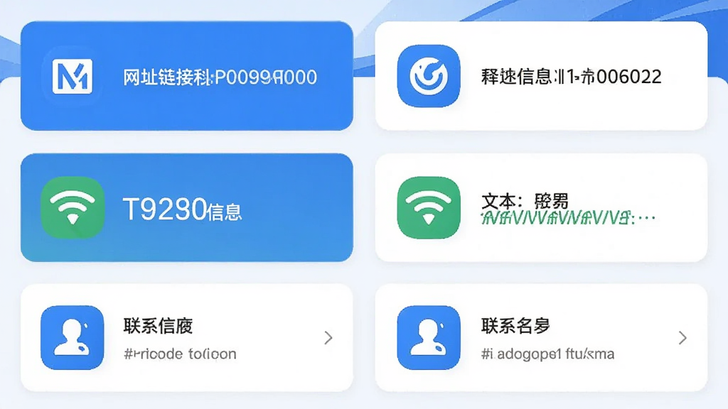 ɨһɨ����ά������չʾ����ʶ�������͵Ľ����ͼ��������ַ���ӡ��ı���Ϣ��WiFi���á���ϵ����Ƭ�Ȳ�ͬ��Ƭʽ���֣�ÿ�ſ�Ƭ���ж�Ӧ��ͼ�꣬������ɫ������Ϊ�������ͳһ�����ʸ��壬�ɾ�������Ԫ��