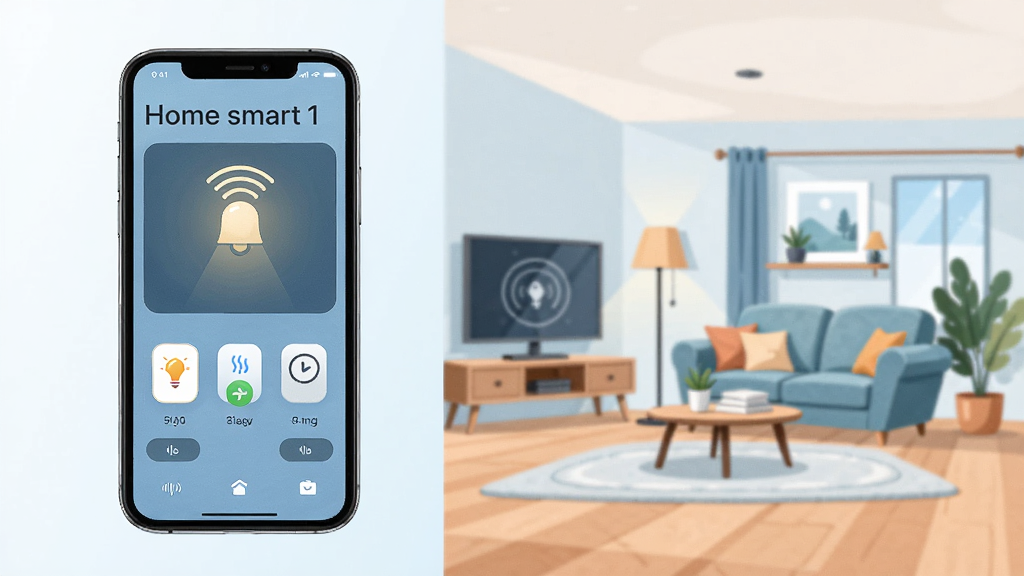 ������Home smart 1Զ�̿��ƽ��棬����Ϊ�ֻ����ͥ������ϣ��Ű�������ҷ��������Ϊ�ִ��廭�磬ϸ�ڰ����ֻ���Ļ��ʾ�ƹ���ơ���ͥ���������ʸ��塢�ɾ����޶���Ԫ�أ�ͼƬ������Ϊ��Home smart 1��