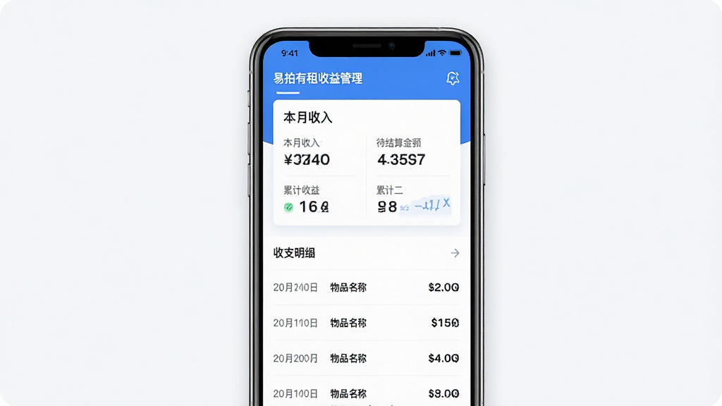 һ�����������������ҳ����ֻ�����ͼ���������ֻ���Ļ��ʾ����������Ƭ�������������롢��������ۼ���������ݣ��·�Ϊ��֧��ϸ�б���ÿ�ʼ�¼�����ڡ���Ʒ���ƺͽ����������ˬ����ɫ������Ϊ�������������������ɾ����޶���Ԫ��