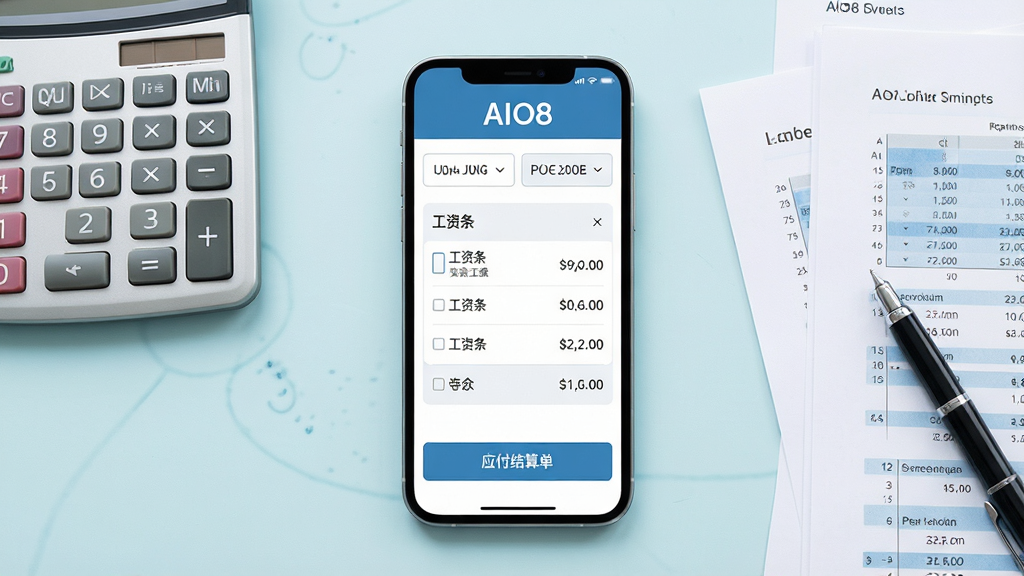 һ��չʾAIO8���ʲ�ѯ������ܵĻ��棬����������һ�������ֻ�����Ļ����ʾ������ϸ���棬������