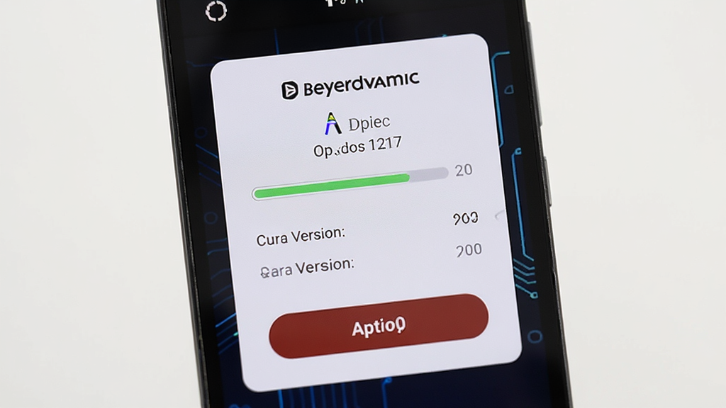 beyerdynamicӦ�ù̼��������棬����Ϊ�ֻ���Ļ��ʾ������������汾�ţ�����Ϊ���п�Ƭʽ�����Ϊ�Ƽ���UIչʾ��ϸ�ڰ��������ͺ����ơ���ǰ�汾�����°汾��������ť�����������ɾ����޶���Ԫ��