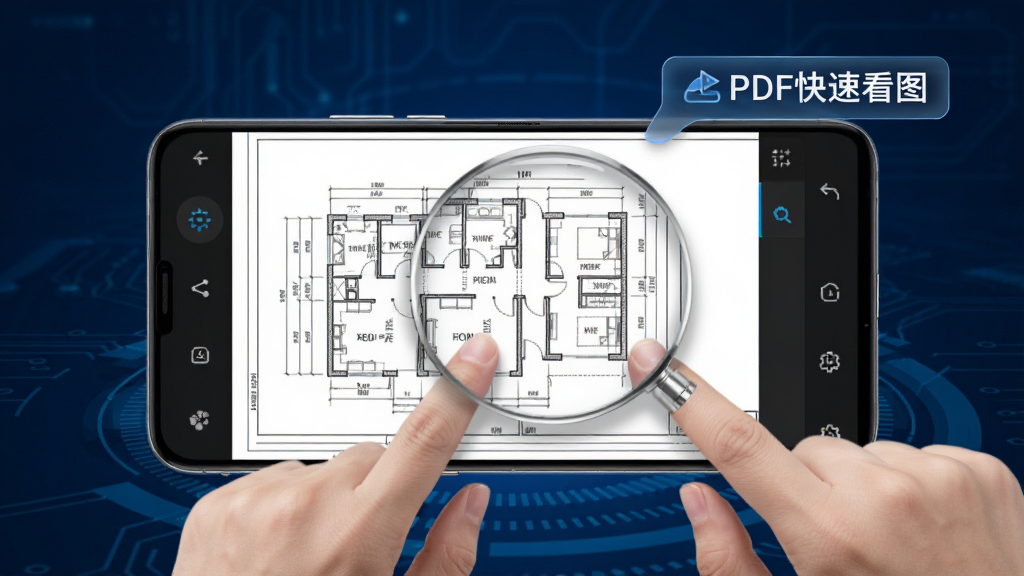 һ����׿�ֻ�����չʾPDF���ٿ�ͼӦ�ã���Ļ����һ�Ÿ��ӵĽ���CADͼֽ���û�˫ָ���ڷŴ�ͼֽ�ֲ����򣬻����зŴ�Ч��ͻ������ϸ�ڣ��ֻ��Ա�Ư���š�������Ⱦ���͡�PDF���ٿ�ͼ�������ֱ�ǩ������Ϊ�Ƽ�������ɫ�����־��У����дʵ��ϸ�����������ʸɾ���