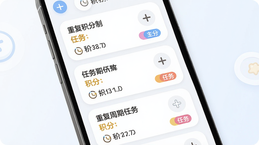 ��ͯ�������������ý��棬����չʾ�ֻ���Ļ������Ƭ�б���ÿ�ſ�Ƭ�����������ơ�����ֵ���ظ�����ͼ�꣬����Ϊ�������У����Ϊ���Բ�ǿ�Ƭ��ƣ�ϸ�ڰ����Ӻ����Ӱ�ť�Ͳ�ɫ��ǩ�������������ɾ����࣬�޶���Ԫ��