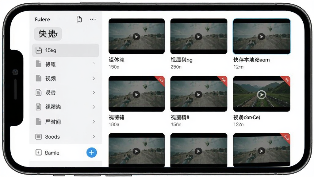 ��汾����Դ�������棬����Ϊ�ֻ���Ļչʾ���APP�е���Ƶ�ļ��б����������Ϊ���ർ�������Ҳ�Ϊ��Ƶ����ͼ���ļ���Ϣ���Ű�����������б����ģʽ������������ţ�ϸ�ڰ����ļ���С��ע��ʱ���Ǳ����ѡ������ť�����ʸ��壬�ɾ����޶���Ԫ��