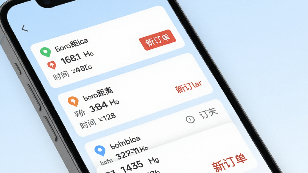 ���������С�綩�����ͽ��棬�ֻ���Ļ��ʾ���������Ƭ����Ƭ���о��롢�۸�ʱ�����Ϣ������Ϊ����ɫ���䣬���������ϸ�ڰ���ͼ�ꡢ���֡����֡��¶������������������ɾ����޶���Ԫ��