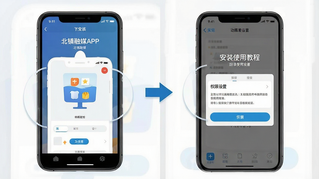 ������ýAPP��װʹ�ý̳�ʾ��ͼ������չʾ�ֻ���װ������Ȩ������ҳ�棬������������ע��ȷ�������ֱ�ۣ�ϸ�ڵ�λ�������������ɾ��޶���Ԫ��