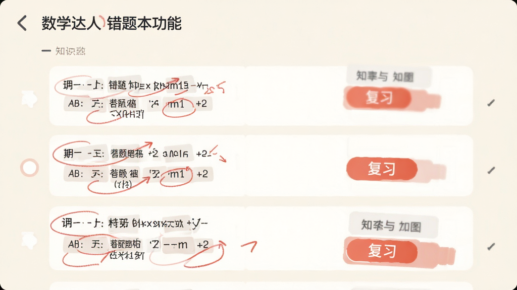 ��ѧ���˴��Ȿ���ܽ��棬����չʾһ�д��⿨Ƭ��֪ʶ���ǩ������Ϊ���ŵ��װ�ɫ������Ϊ�б�ʽ�Ű棬���Ϊ���ѧϰ��������ƣ�ϸ�ڰ�����ɫ����븴ϰ��ť����������������ɾ����޶���Ԫ��