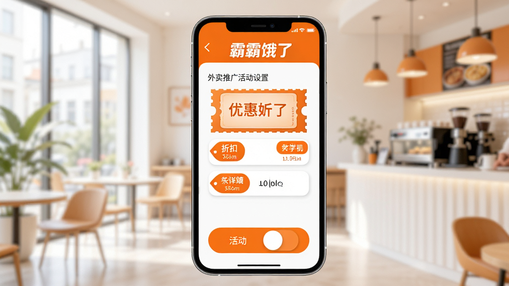 �ֻ���Ļչʾ�����ƹ�����ҳ�棬���������Ż�ȯͼ�ꡢ�ۿ۱�ǩ�ͻ���ذ�ť����ɫ�Գ�ɫ�Ͱ�ɫΪ�������������������ڻ���������������ִ������ʸ��壬�޶���Ԫ�أ�ҳ�涥�������ֱ�ע
