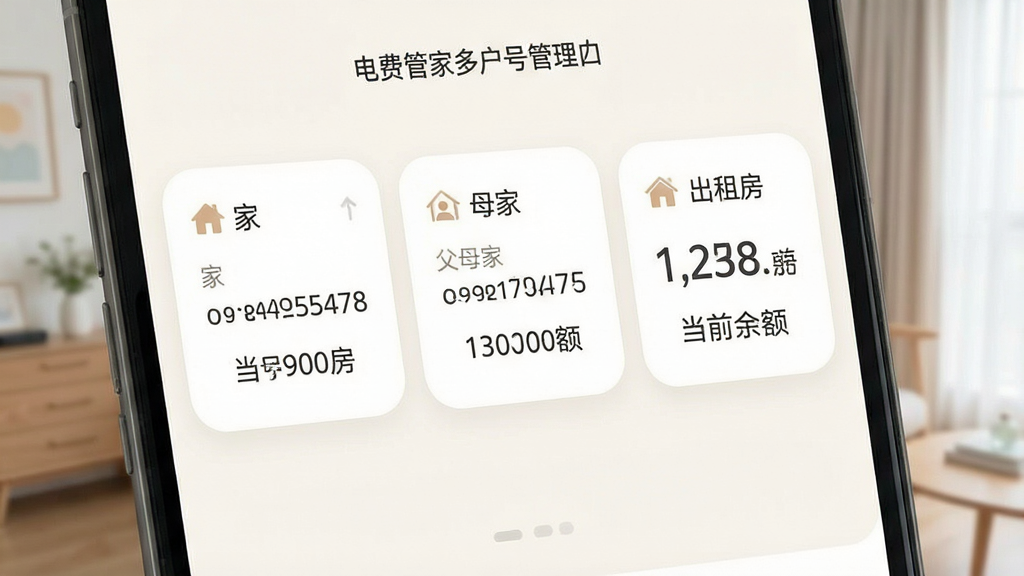 ���ϵ�ѹܼҶ໧�Ź������棬�ֻ���Ļ����ʾ�������ſ�Ƭ���ֱ��ע���ҡ�����ĸ�ҡ������ⷿ����ÿ����Ƭ���л���β���뵱ǰ���������ǳɫ������Բ�ǿ�Ƭ��ƣ����������ͣ��������룬ϸ�����������ʸ��壬�ɾ����޶���Ԫ��
