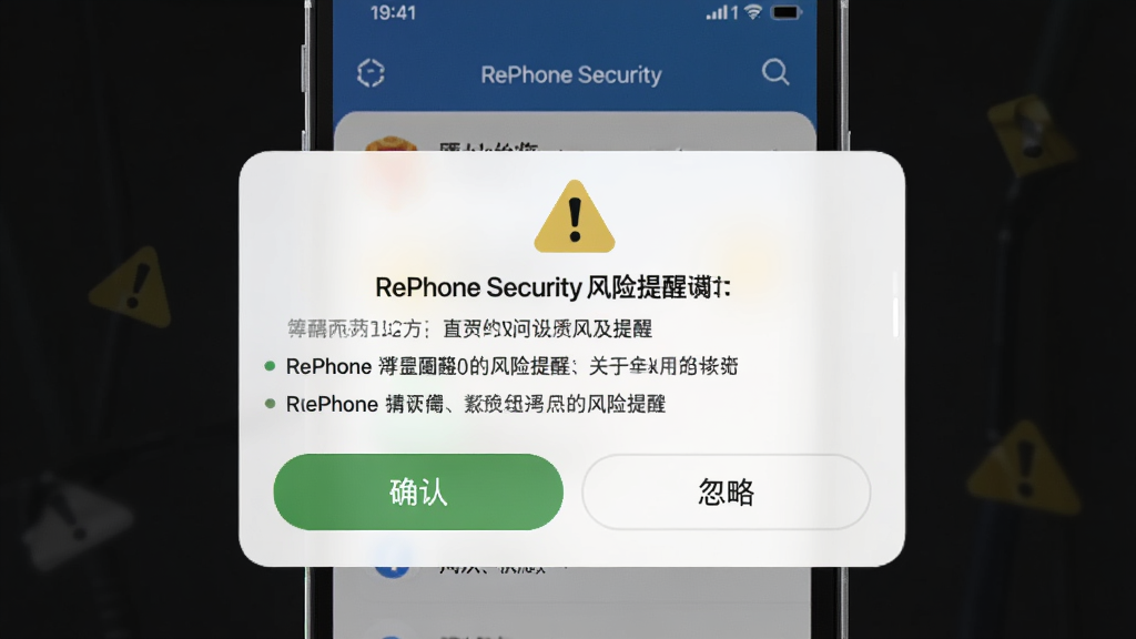 ����ΪRePhone Security�������ѽ��棬�ֻ���Ļ�������ѿ�Ƭ������Ϊ�ֻ����У���Ƭ����Ļ�и��������о�ʾͼ�ꣻ�Ű�ͻ��������Ϣ�������ť�����Ϊ���������ƶ��˽�����ϸ�ڰ�����ɫ��ʾ��ʶ��������Ŀ��ȷ������԰�ť�������������ɾ����޶���Ԫ��