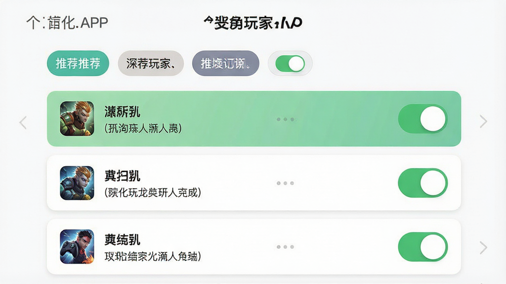 һ�Ÿ��Ի��������ý���ʾ��ͼ������չʾ�������ҡ�APP�Ķ��Ĺ���ҳ�棬�б����г������Ϸ�����뿪�ذ�ť���������Ƽ���ǩ��������ÿ�Ƭʽ���֣���ɫ��ˬ��ϸ�ڰ�������״̬������˵�������������ɾ�