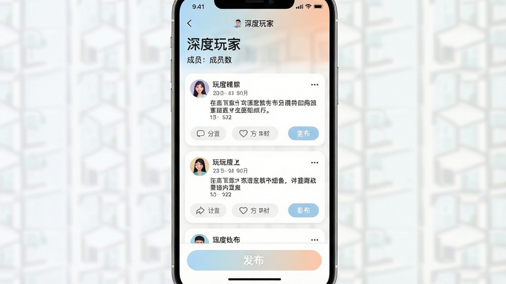 һ��������������ʾ��ͼ������չʾ�������ҡ�APP�ڵ����Ȧ��ҳ�棬����ΪȦ���������Ա�����в�Ϊ�����б���ÿ�����Ӱ����û�ͷ���ǳơ����������뻥����ť���ײ��з�����ڣ����������ִ�����ɫ��ͣ�ϸ�����������ʸɾ�