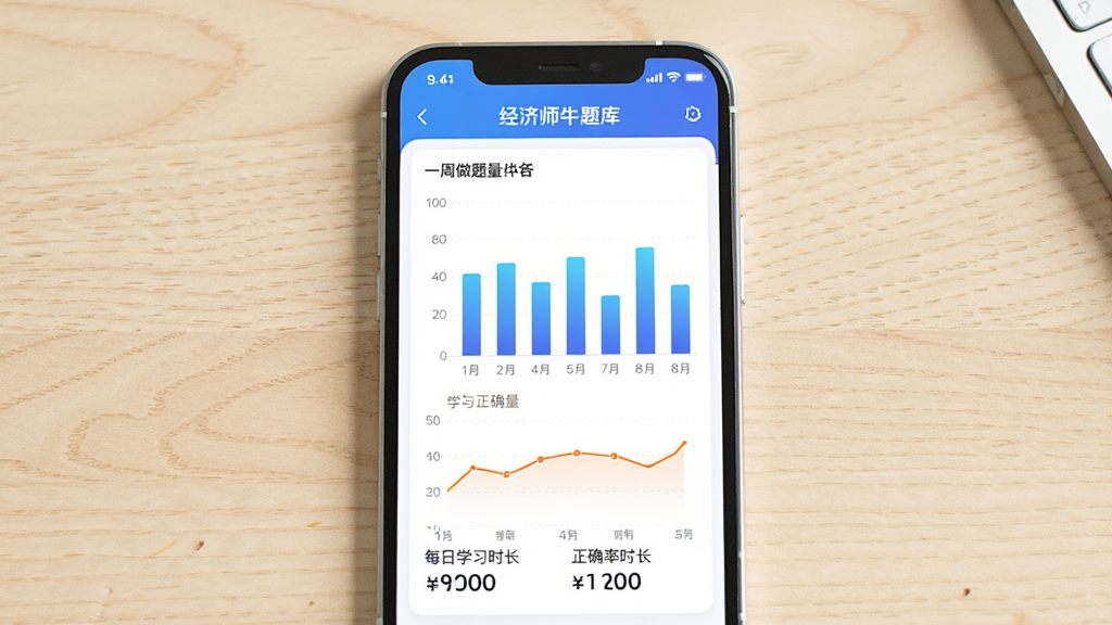 ����Ϊ����ʦţ���APPѧϰͳ��ҳ�棬�ֻ���Ļ��ʾһ����������״ͼ����ȷ������ͼ������Ϊ�ֻ����С�����Ϊǳɫľ�����棬���Ϊ�����������磬ϸ�ڰ�����״ͼΪ��ɫ���䡢����ͼΪ��ɫ��ͼ���·���ÿ��ѧϰʱ�����֣����ʸ��塢�ɾ����޶���Ԫ��
