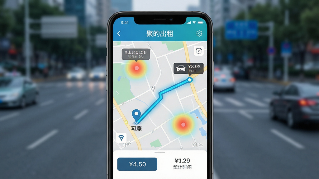 ��������Ϊ�ֻ���Ļ��д����Ļ������ʾ���۵ĳ��⡱�ӵ����棬��ͼ�ϱ�ע��������ȵ㣬һ������·������˾��λ����˿��ϳ��㣬�������ֻ����з��ã�����Ϊ�黯�ĳ��е�·�����Ϊдʵ�Ƽ��У�ϸ�ڰ������水ť����������ǩ��Ԥ�Ƶ���ʱ�����֣����ʸ��壬�ɾ����࣬�޶���Ԫ��