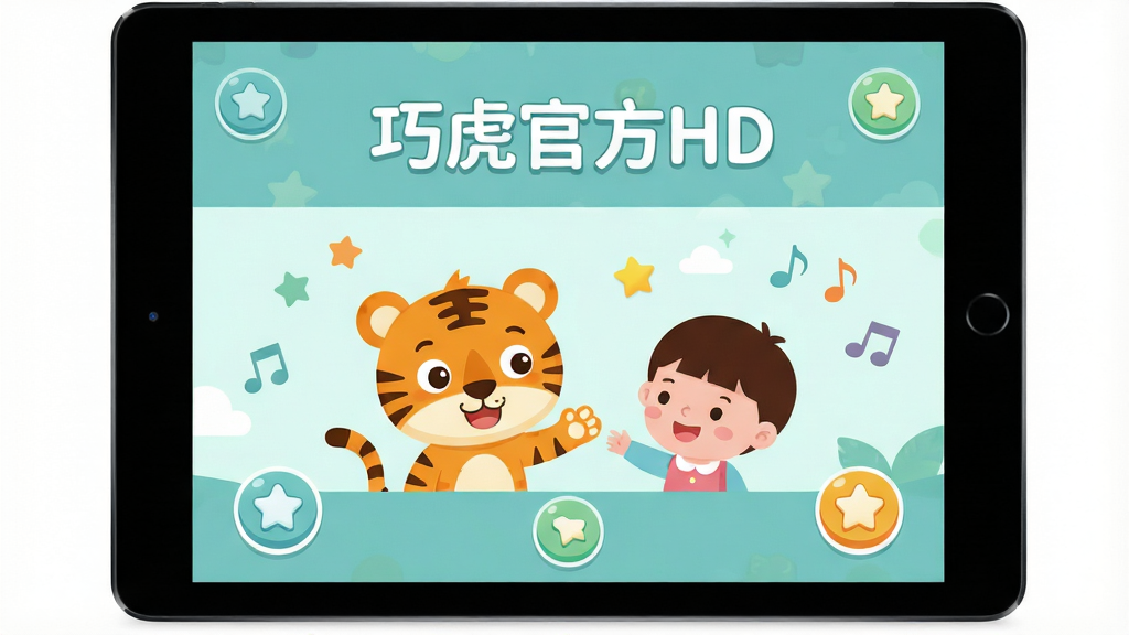 ��������Ϊһ̨��ŵ�ƽ����ԣ���Ļ������ʾ��ͨ�ϻ��������ͯ��̽��棬����Ϊ���й�ͼ���������ף��Ű�������·ֲ�ṹ���Ϸ��������������֡��ɻ��ٷ�HD�����·��ǿ�ͨ�ϻ���С���ѻ����ĳ��������Ϊ���¿ɰ��ı�ƽ�廭�磬ϸ�ڰ�����͵�����ɫ����Բ���ͼ�갴ť��Ʈ��������������Ԫ�أ����ʸ���ɾ��޶���Ԫ��
