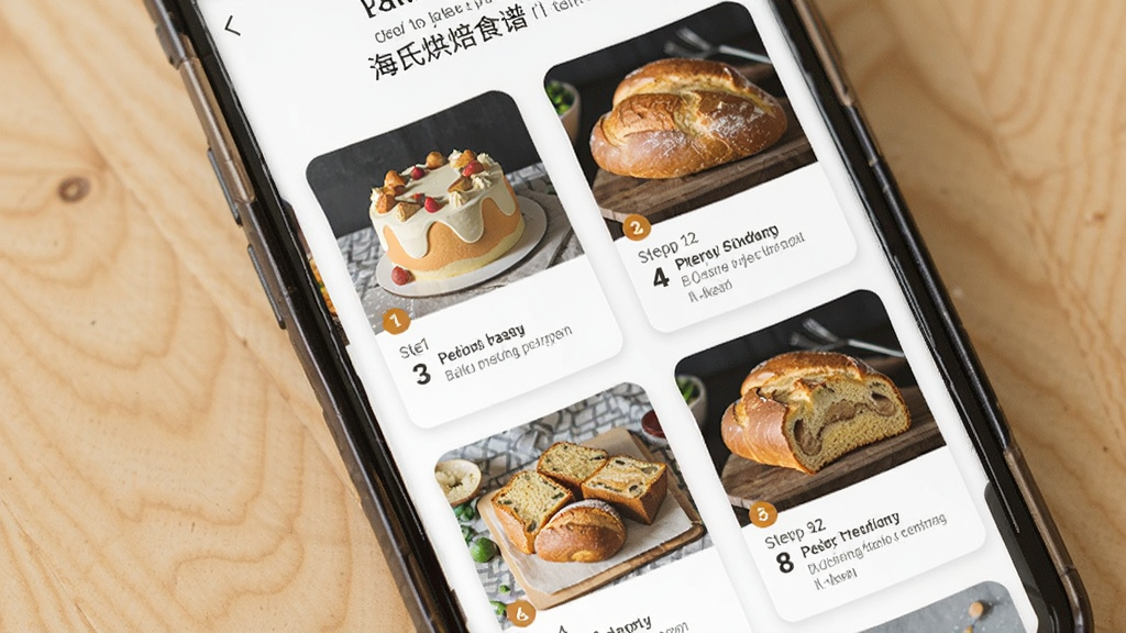 ���Ϻ決ʳ��ҳ��չʾ������Ϊ�ֻ���Ļ��ʾ���決ʳ�׿�Ƭ����Ƭ���е��⡢���ͼƬ�벽���ţ�����Ϊǳɫľ�����棬����Ϊ�������У����������Ȼ��ϸ�ڰ���ʳ������ͼ�����ֱ�ǩ����������������