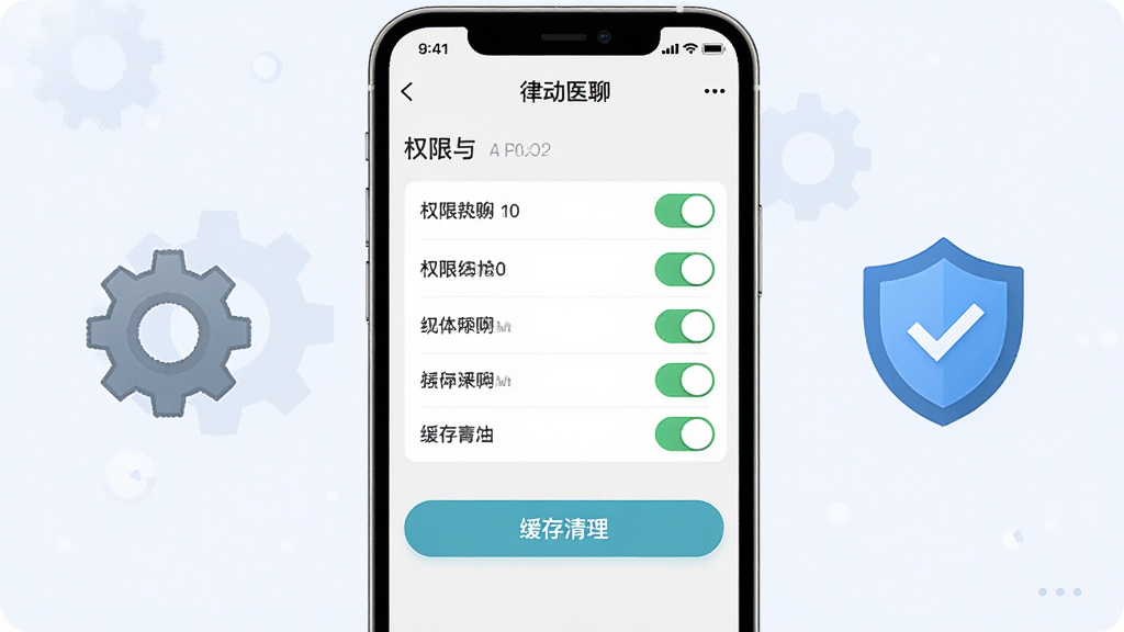 һ���ֻ�Ӧ�ò���ָ��ͼ������չʾ�ֻ���Ļ�ڡ��ɶ�ҽ�ġ�Ӧ�õ�������Ȩ��ҳ�棬ҳ������Ȩ�޿����б��뻺��������ť���ֻ������Գ��������ͼ�꣬���־��У���������죬ϸ�����������ʸɾ���ǳɫ�������޶���Ԫ��