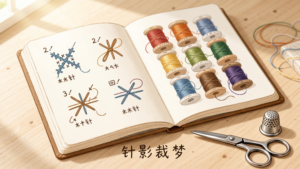 ����չʾһ��չ�����뷨ͼ�������ҳ�������ʮ���������Ĳ���ʾ��ͼ���Ҳ�ҳ���Ǽ��ֲ�ͬ��ɫ�������������У�ͼ���Է���һ����ɫ������һö���룬����Ϊǳľɫ���棬���ߴ����Ͻ�������룬���Ϊ���˲廭�磬ϸ�����������ʸɾ��������б�ע����
