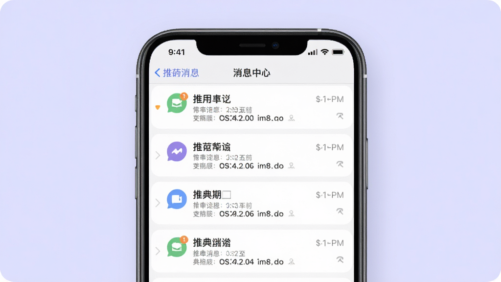 һ���ֻ�Ӧ����Ϣ����ҳ���չʾͼ����������Ϊ�ֻ���Ļ����Ļ��չʾ�Ƶ���Ϣ�б����棬����֪ͨ��Ŀ��ʱ���������Ϊǳ��ɫ���ɫ��������������������б���ƣ�ϸ����ͻ��δ����ʶ��ͼ����ʽ�����������ɾ����޶���װ��