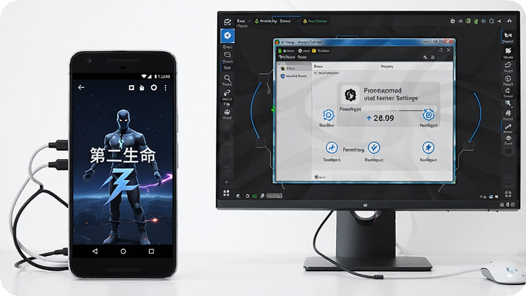 ����չʾһ����׿�ֻ���һ̨������ʾ�����Űڷţ��ֻ���Ļ��ʾ���ڶ����������н��棬������Ļ��ʾģ�������ڣ�����Ϊ���ҶԱȣ����Ϊ�Ƽ���Լ��ϸ�ڰ�����������Ȩ������ͼ�꣬���ʸ��壬�ɾ����޶���Ԫ��
